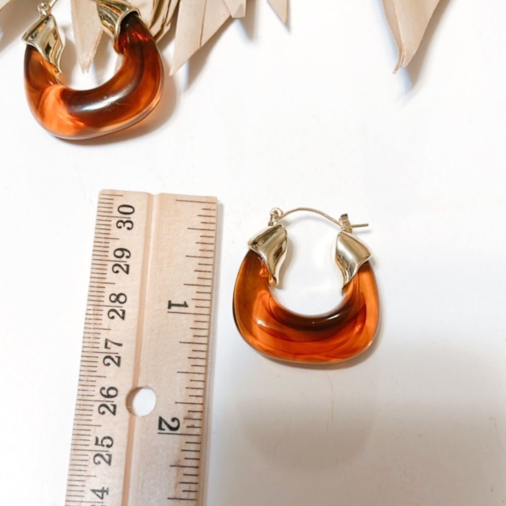 Anthro Crystal hoop earrings #565 - Picture 5 of 6